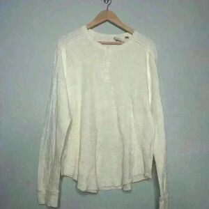 Vince raw edge Henley size Large cream color